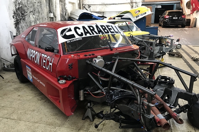 La Chevy de Matías Lucero en el taller del Lucero Racing en plena preparación para el inicio de la temporada 2019.