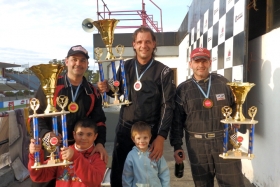 El podio de la Clase B 9° fecha: 1° Adrian Ciocci, 2° Martin Cornet y 3° Jorge Prunier.