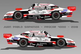 El diseño de Trica Designs para la Chevy de Juan Pablo Sapienza. Así estará este año en la Clase A del Procar4000.