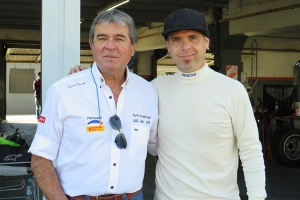 Martin Tardivo (derecha) junto a su padre Angel en su debut dentro de la Clase B del Procar4000. Vuelve el 19/11.